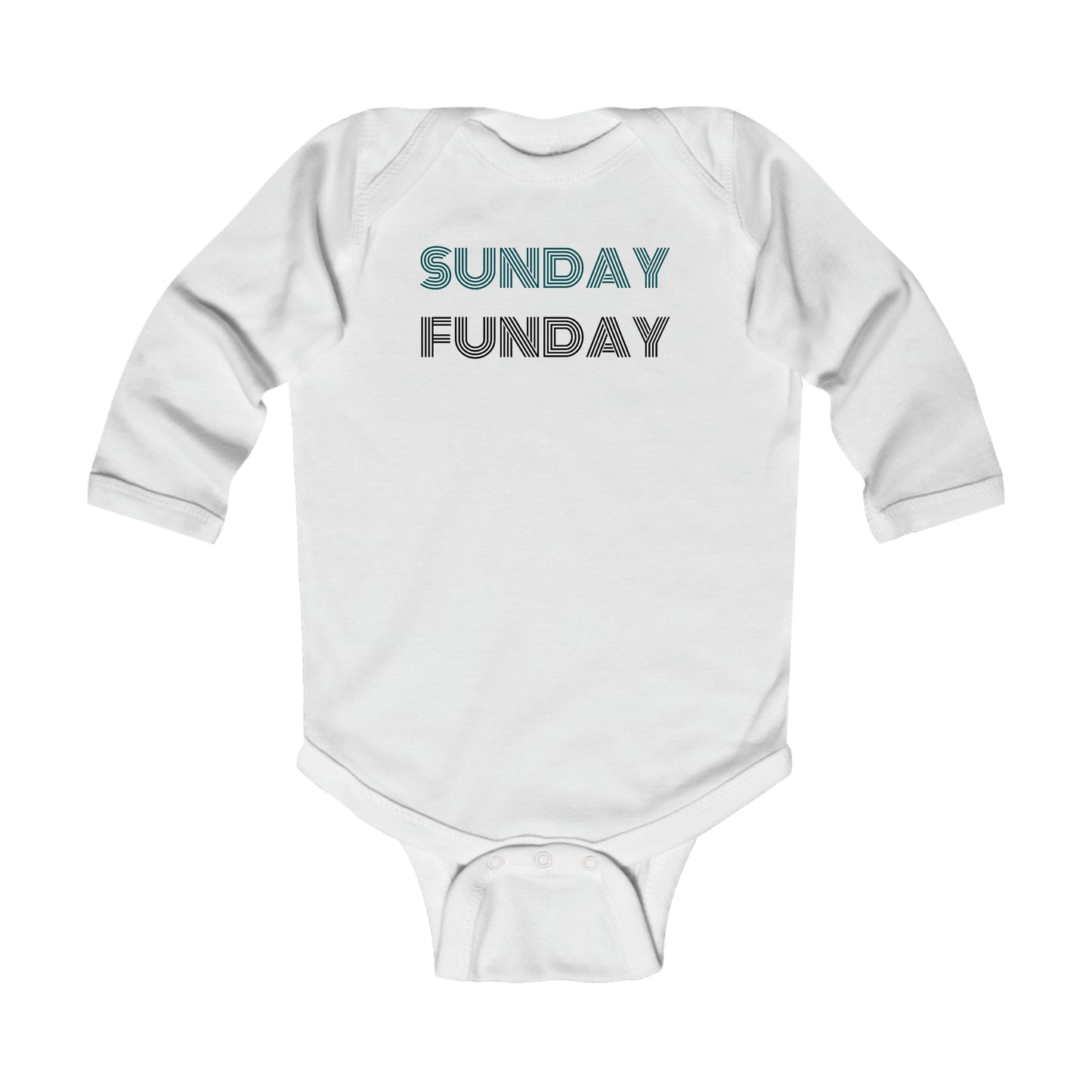 Sunday Funday Eagles Long Sleeve Onesie