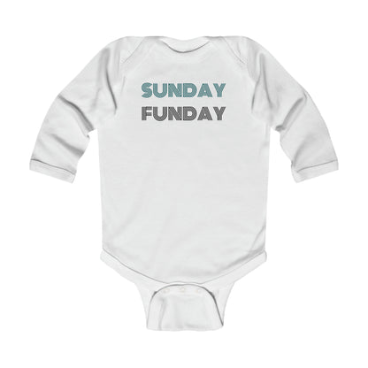 Sunday Funday Eagles Long Sleeve Onesie