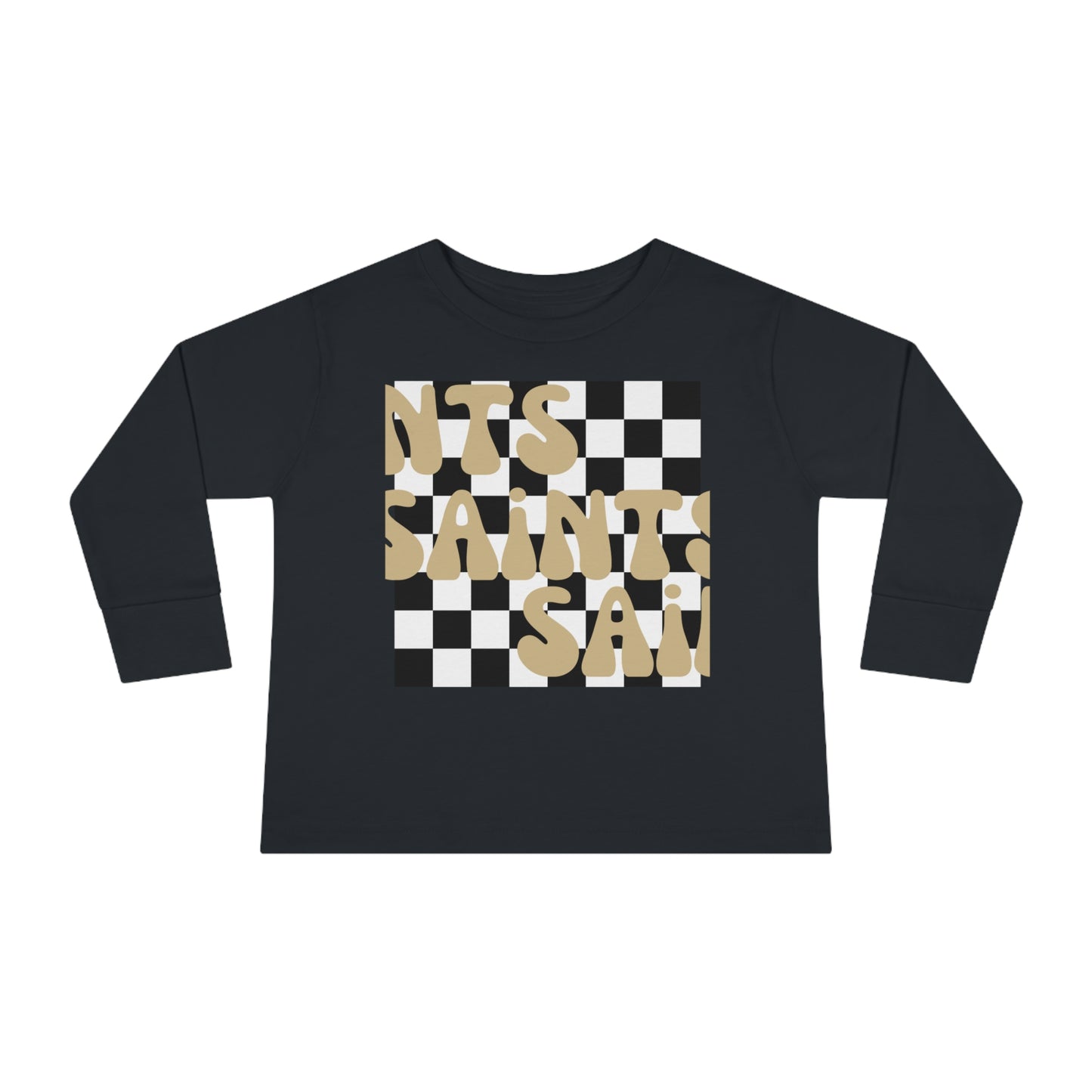 Toddler Checkered Saints Long Sleeve