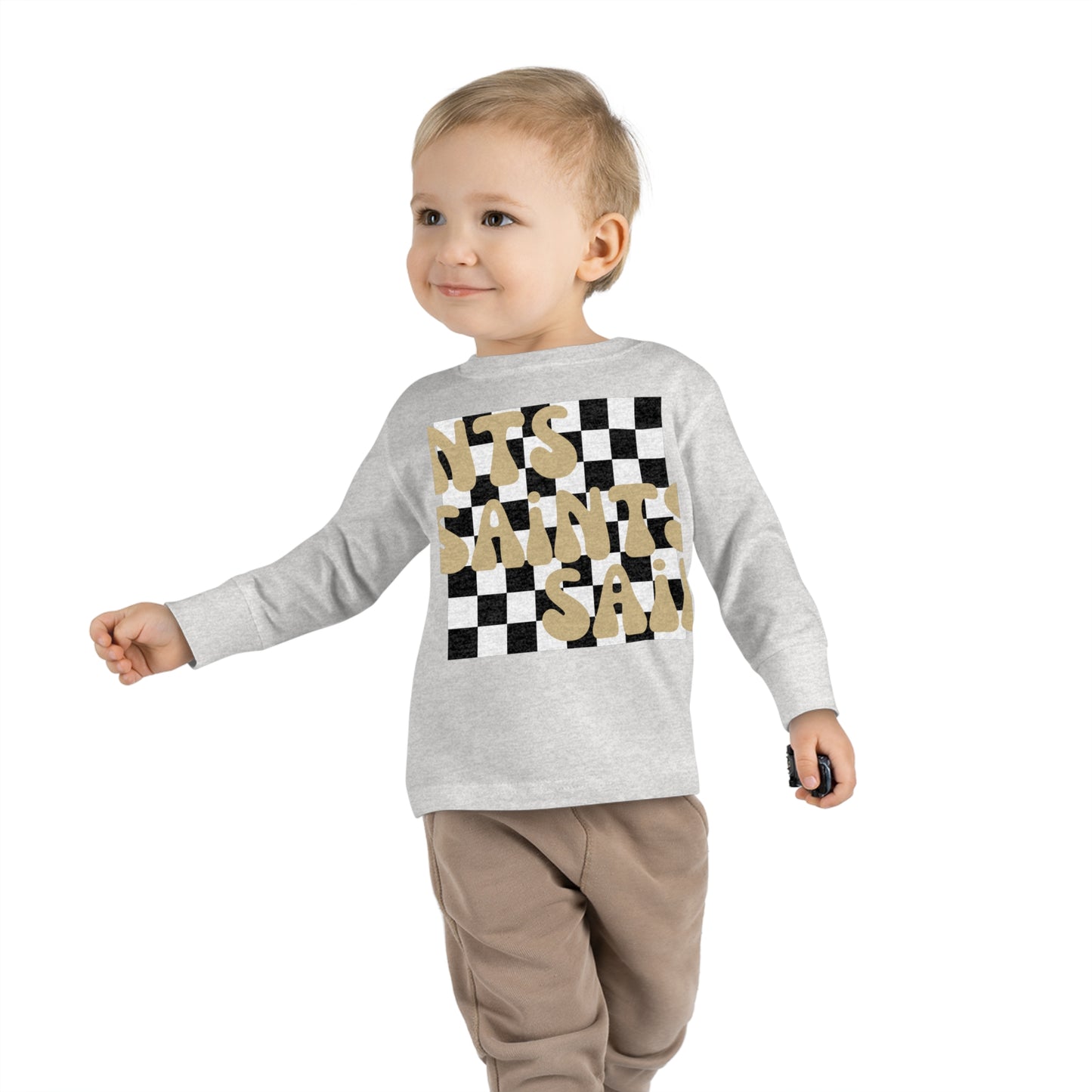 Toddler Checkered Saints Long Sleeve