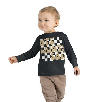 Toddler Checkered Saints Long Sleeve