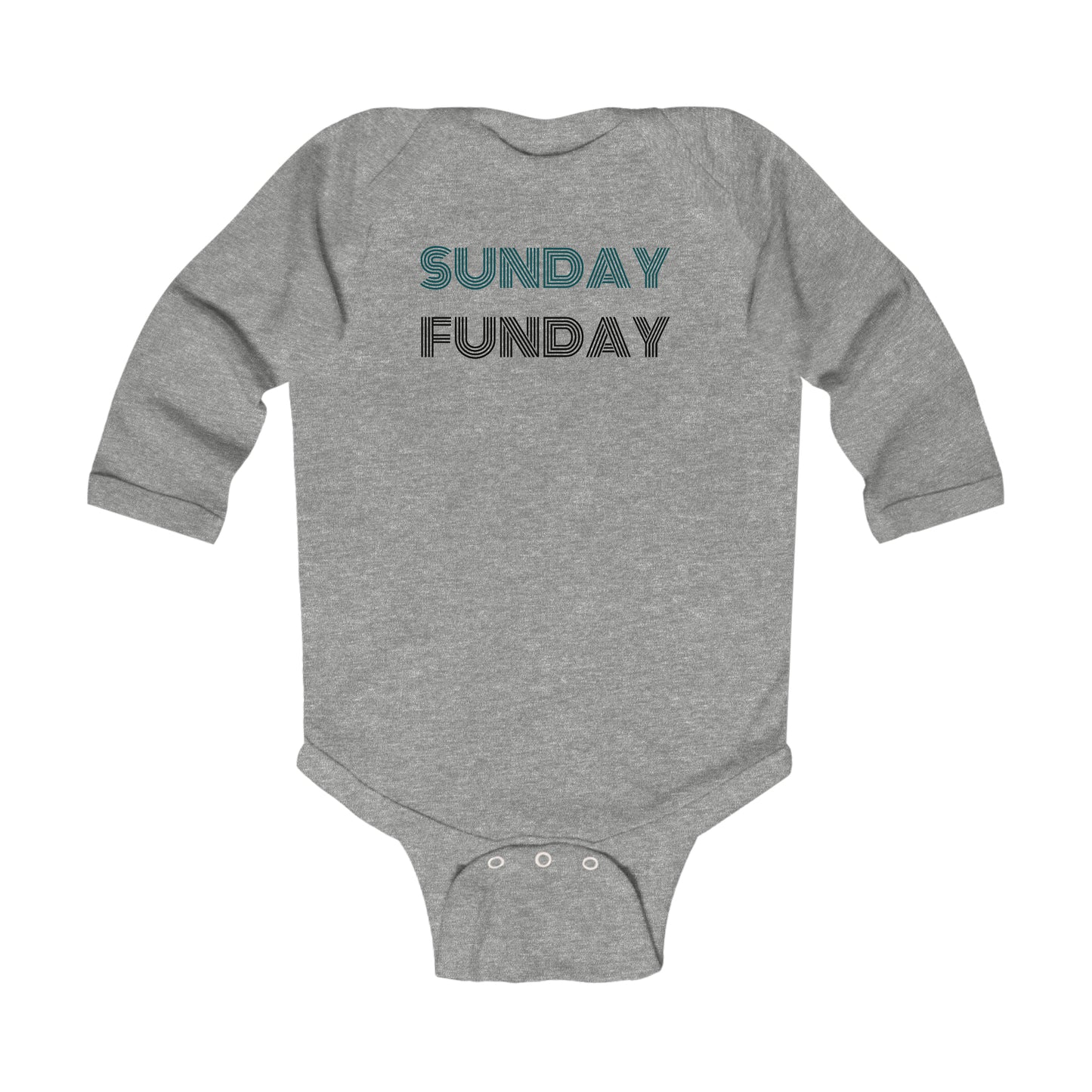 Sunday Funday Eagles Long Sleeve Onesie