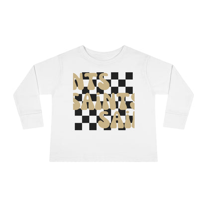 Toddler Checkered Saints Long Sleeve